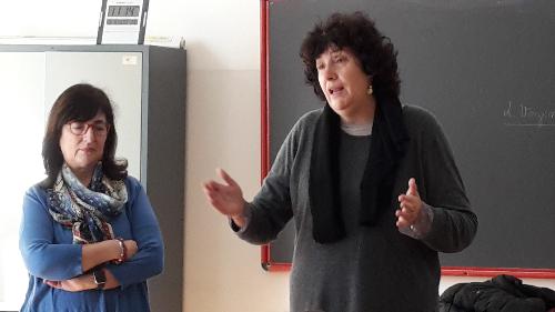 Nella Giornata internazionale della Donna, Loredana Panariti (assessore regionale al Lavoro, Pari opportunità, Istruzione e Politiche giovanili) incontra gli studenti dell'Istituto statale di istruzione superiore "Carducci-Alighieri" impegnati nel progetto "Storie delle donne in Europa". Presente la dirigente scolastica Oliva Quasimodo - Trieste 08/03/2018